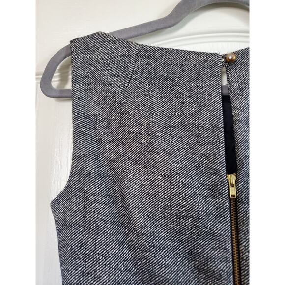 Vintage Milly of New York Wool Silk Suede Tweed Gold Chain Sheath Dress, Size 2 - Picture 11 of 13